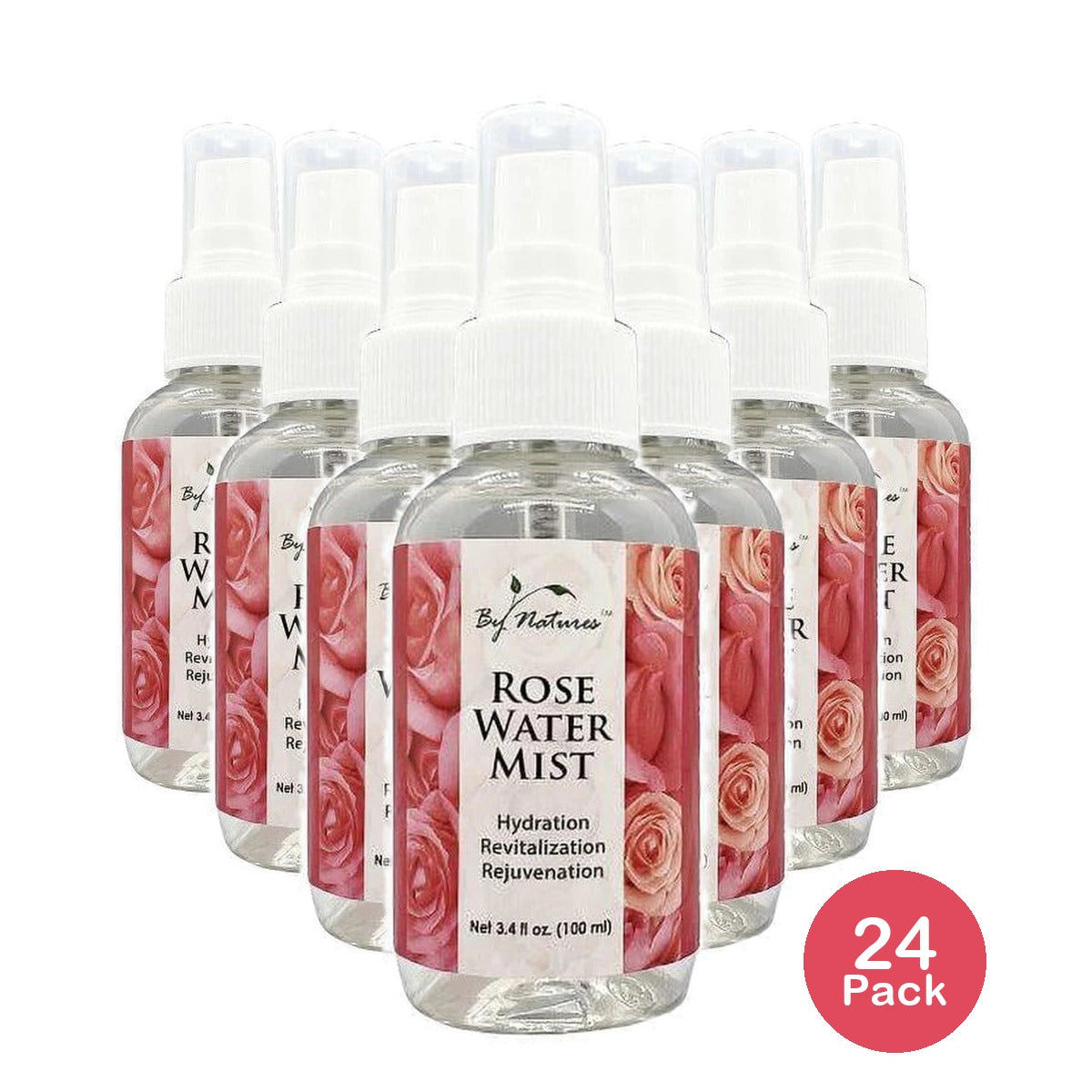 By Natures Rose Water Mist Travel Size 3.4 oz (Pack of 24)