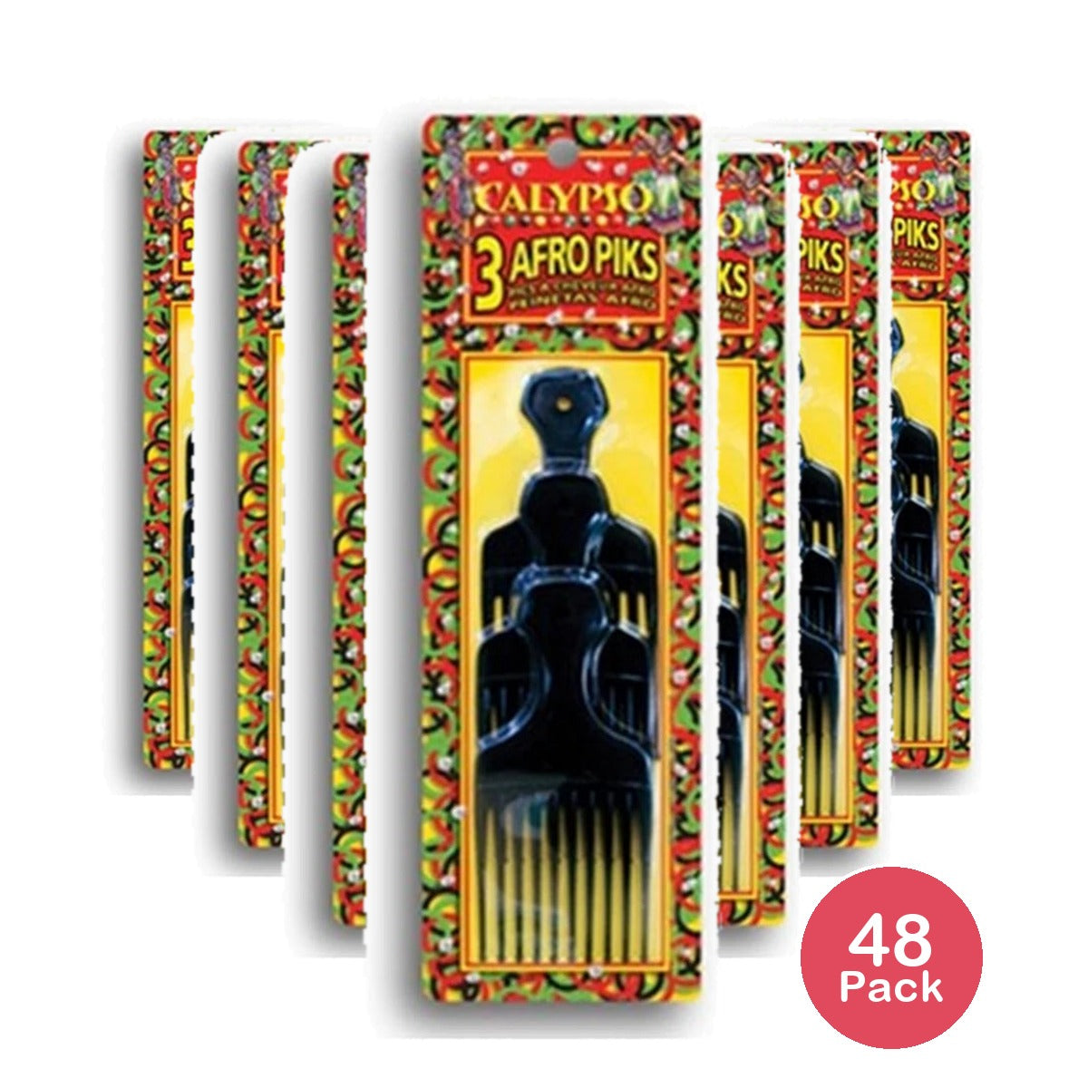 Calypso - 3 Afro Piks (Pack of 48)