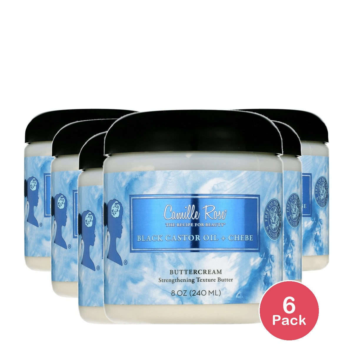 Camille Rose Black Castor Oil + Chebe Buttercream - 8oz (Pack of 6)
