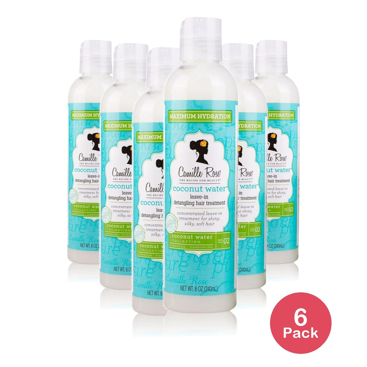 Camille Rose Coconut Water Leave-In Detangling Hair Treatment - 8oz (Pack of 6)