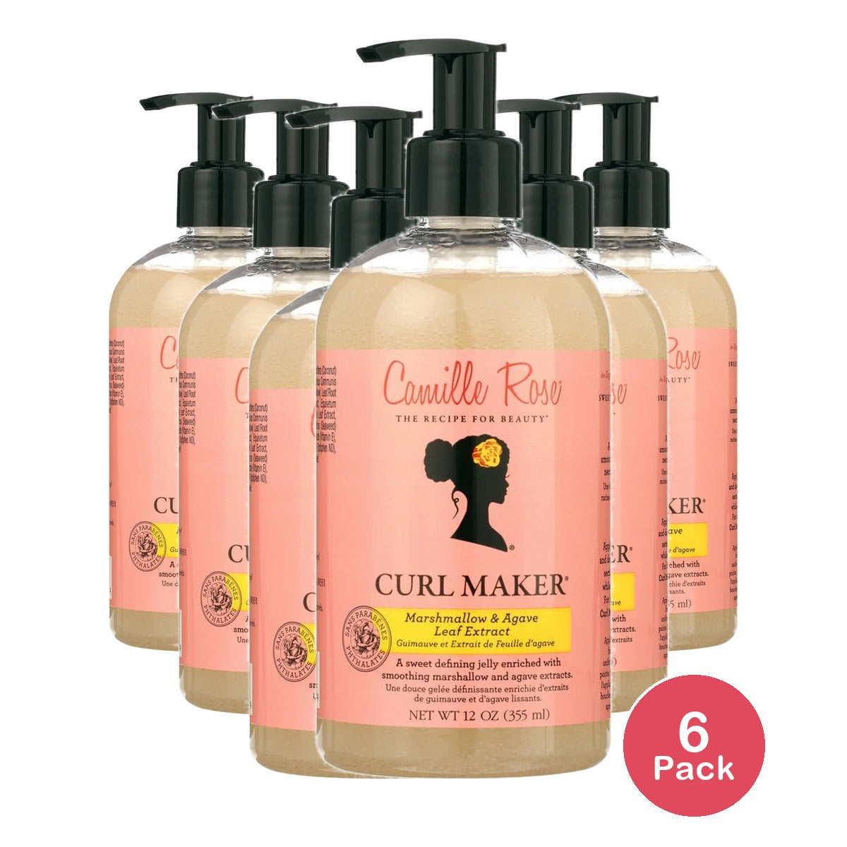 Camille Rose Curl Maker Defining Gel, 12 Oz (Pack of 6)
