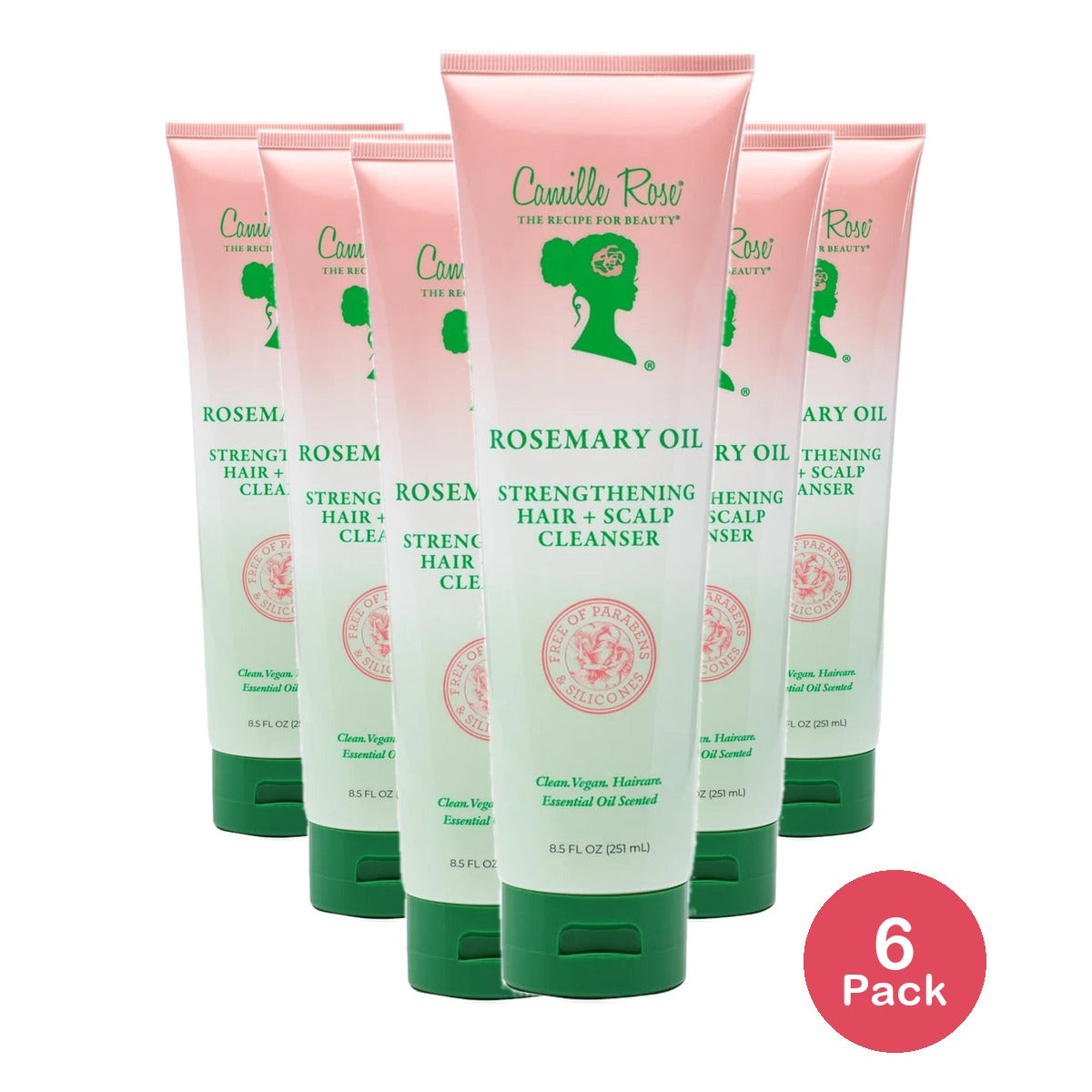 Camille Rose Rosemary Oil Strengthening Hair & Scalp Refresh & Revitalize All Ages Cleanser - 8.5 fl oz (Pack of 6)