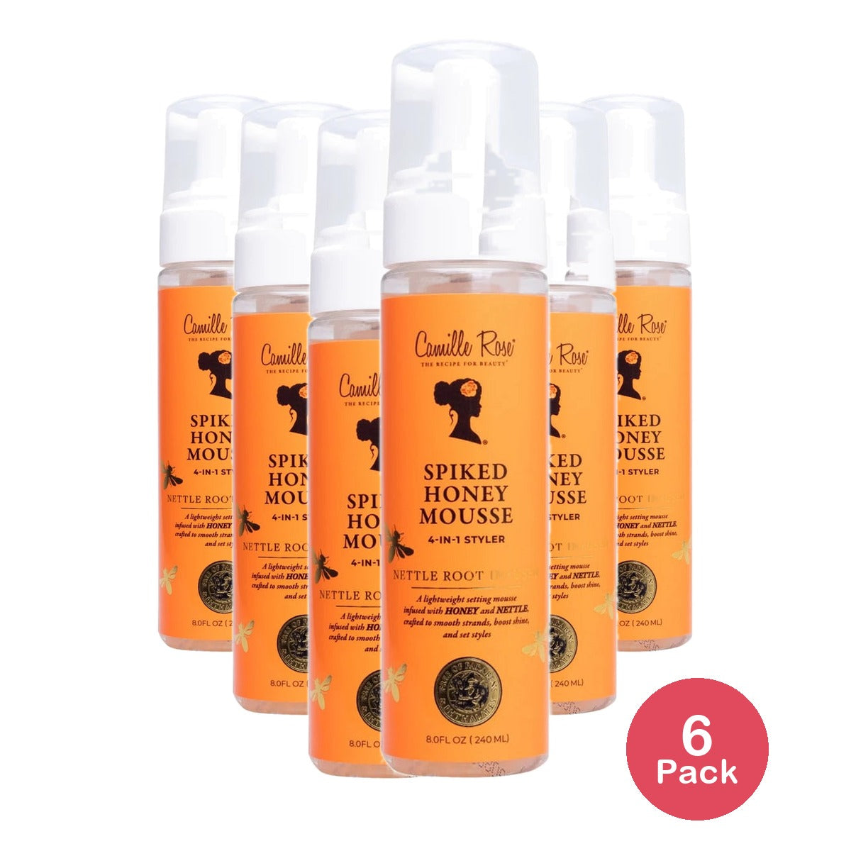 Camille Rose Spiked Honey Mousse 4-in-1 Styler - 8 fl oz (Pack of 6)