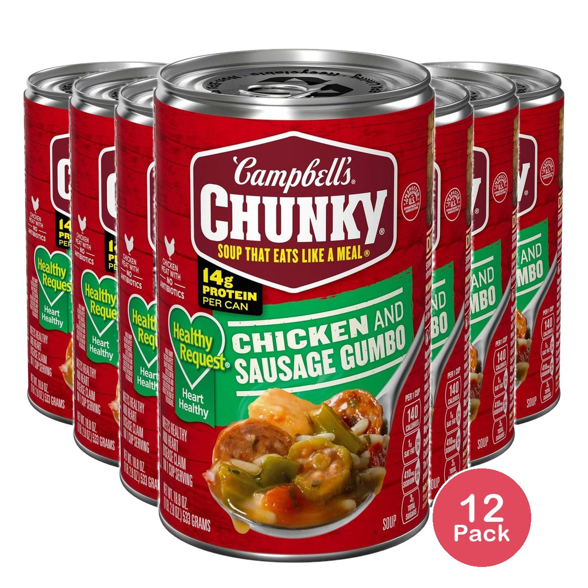 Campbell's Chunky Chicken & Sausage Gumbo 18.8 Oz (Pack of 12)