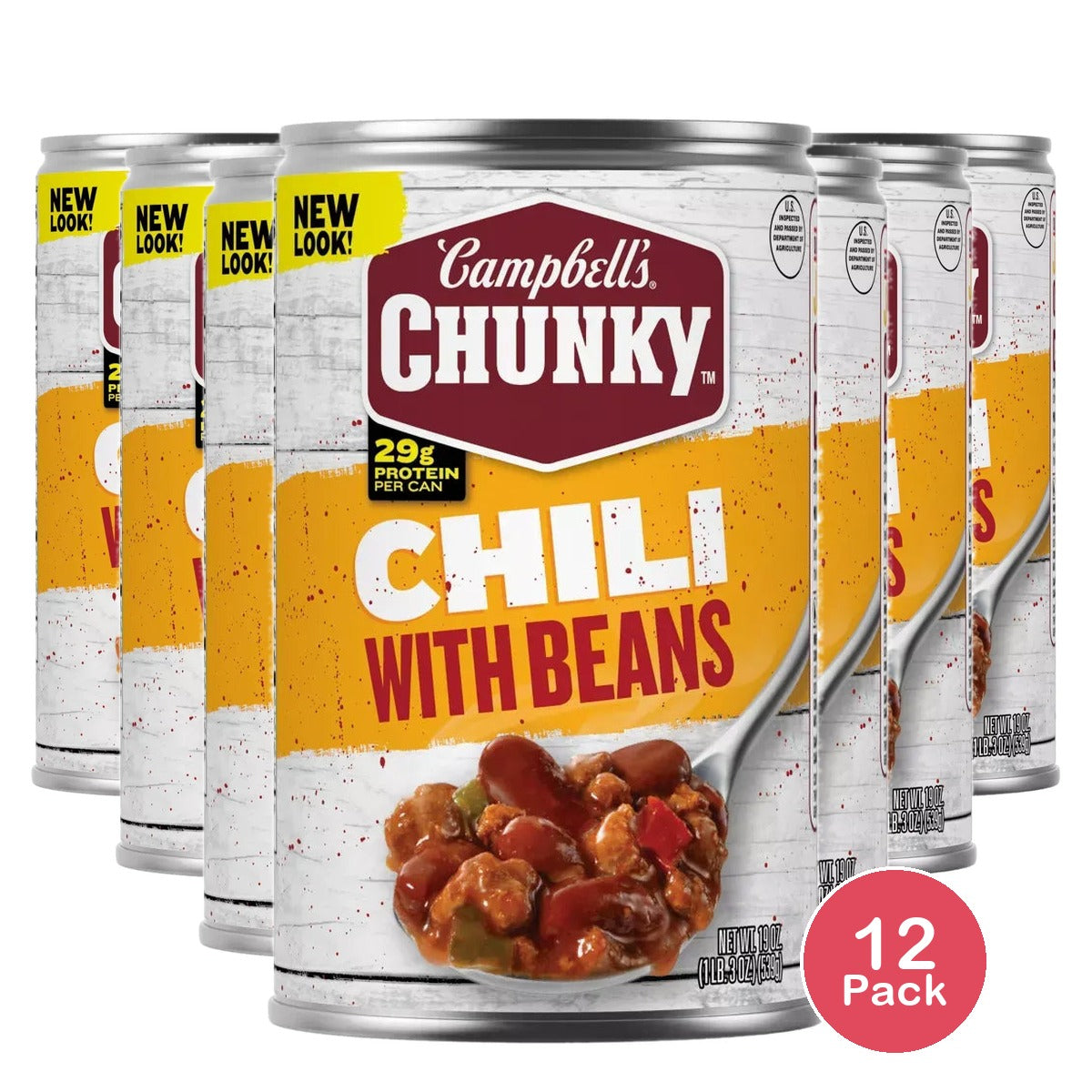 Campbell’s Chunky Chili with Beans, 19 oz (Pack of 12)