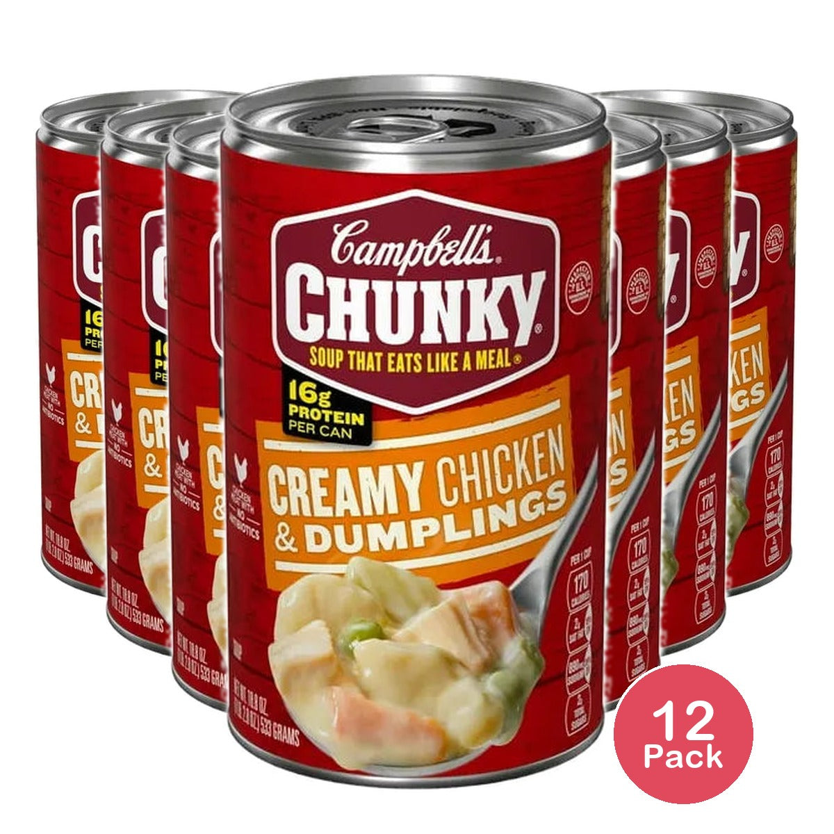 Campbell's Chunky Soup Creamy Chicken & Dumplings 18.8 oz (Pack of 12)