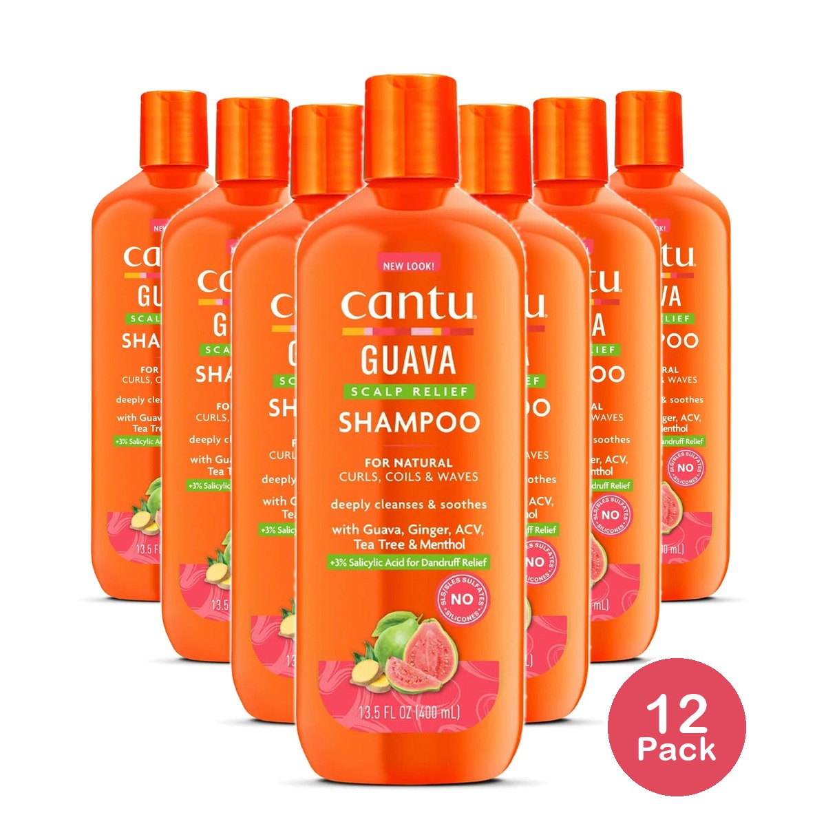 Cantu Anti-Dandruff Shampoo with Guava & Ginger 13.5 fl oz T (Pack of 12)
