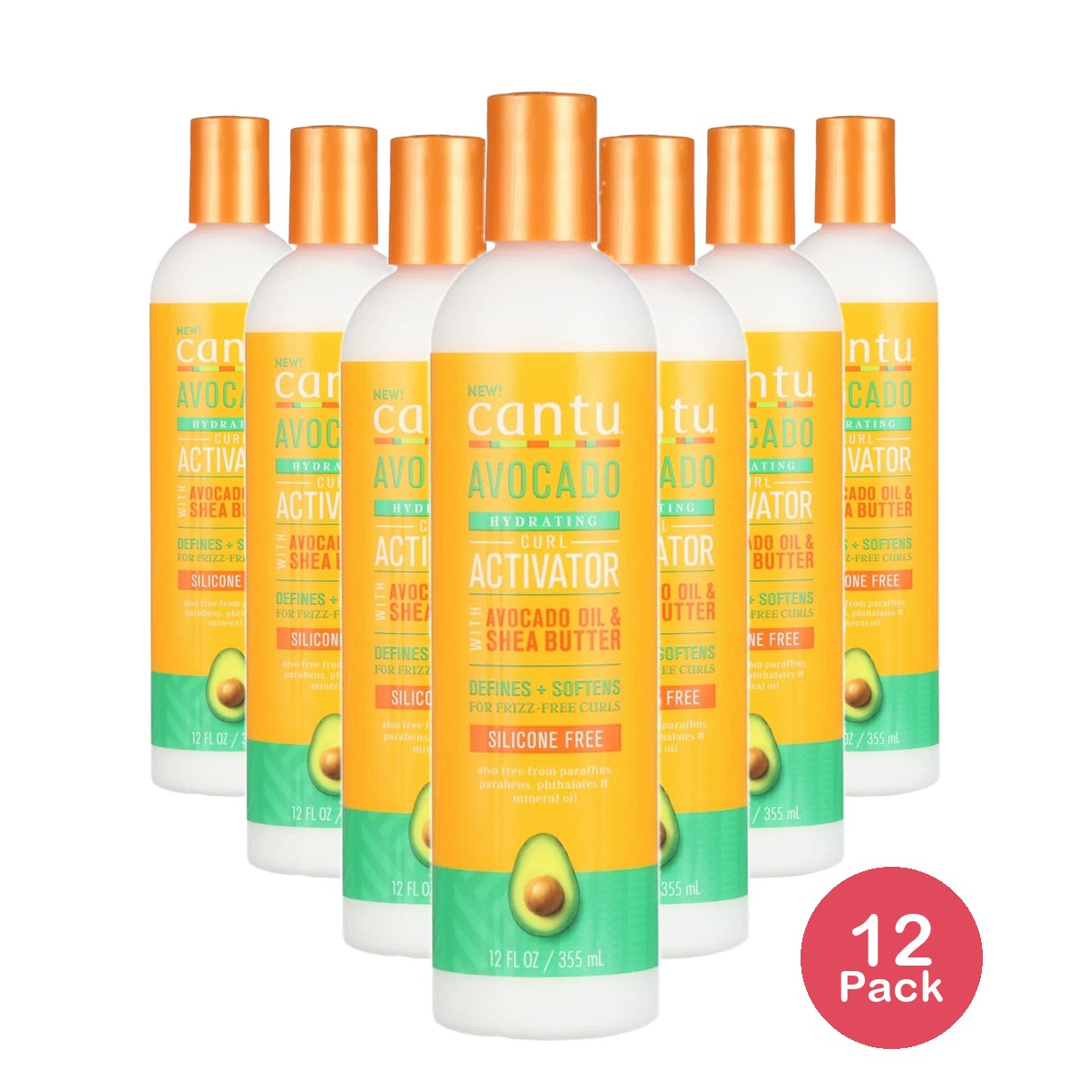 Cantu Avocado Hydrating Curl Activator Cream with Avocado Oil and Shea Butter 12 Fl.Oz (Pack of 12)