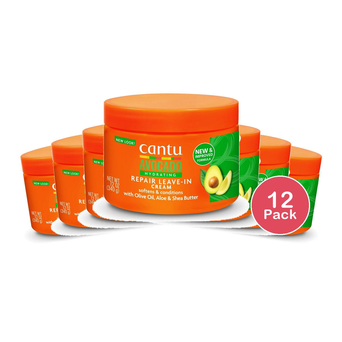 Cantu Avocado Hydrating Leave-In Conditioning Cream with Olive Oil Aloe and Sh 12 Oz (Pack of 12)