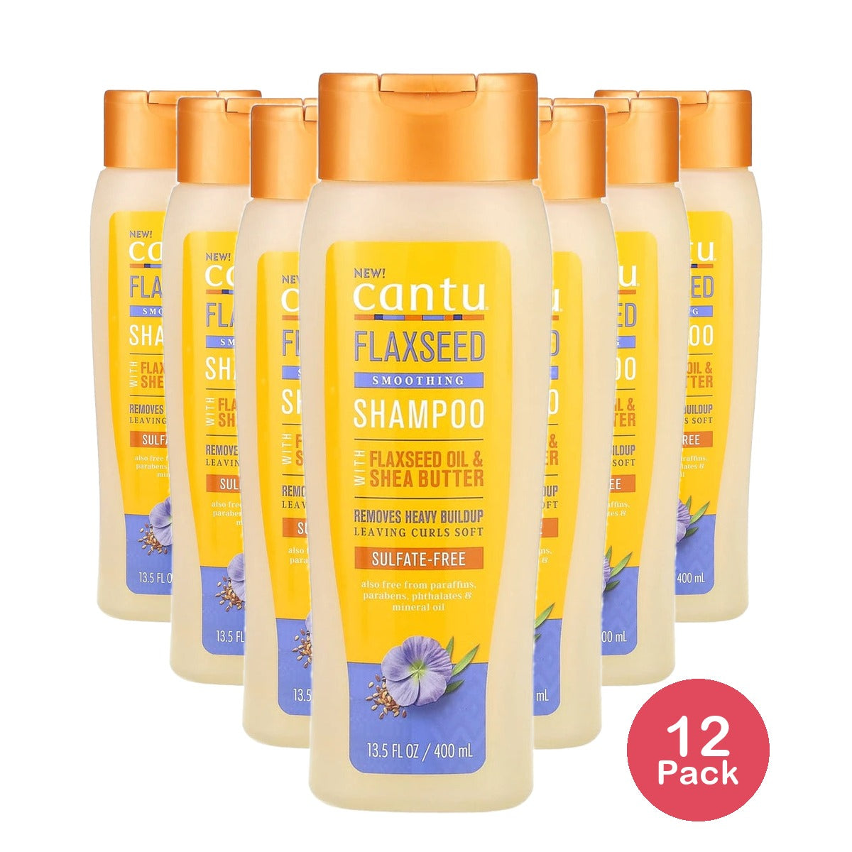 Cantu Flaxseed Smoothing Shampoo 13.5 fl oz (400 ml) (Pack of 12)