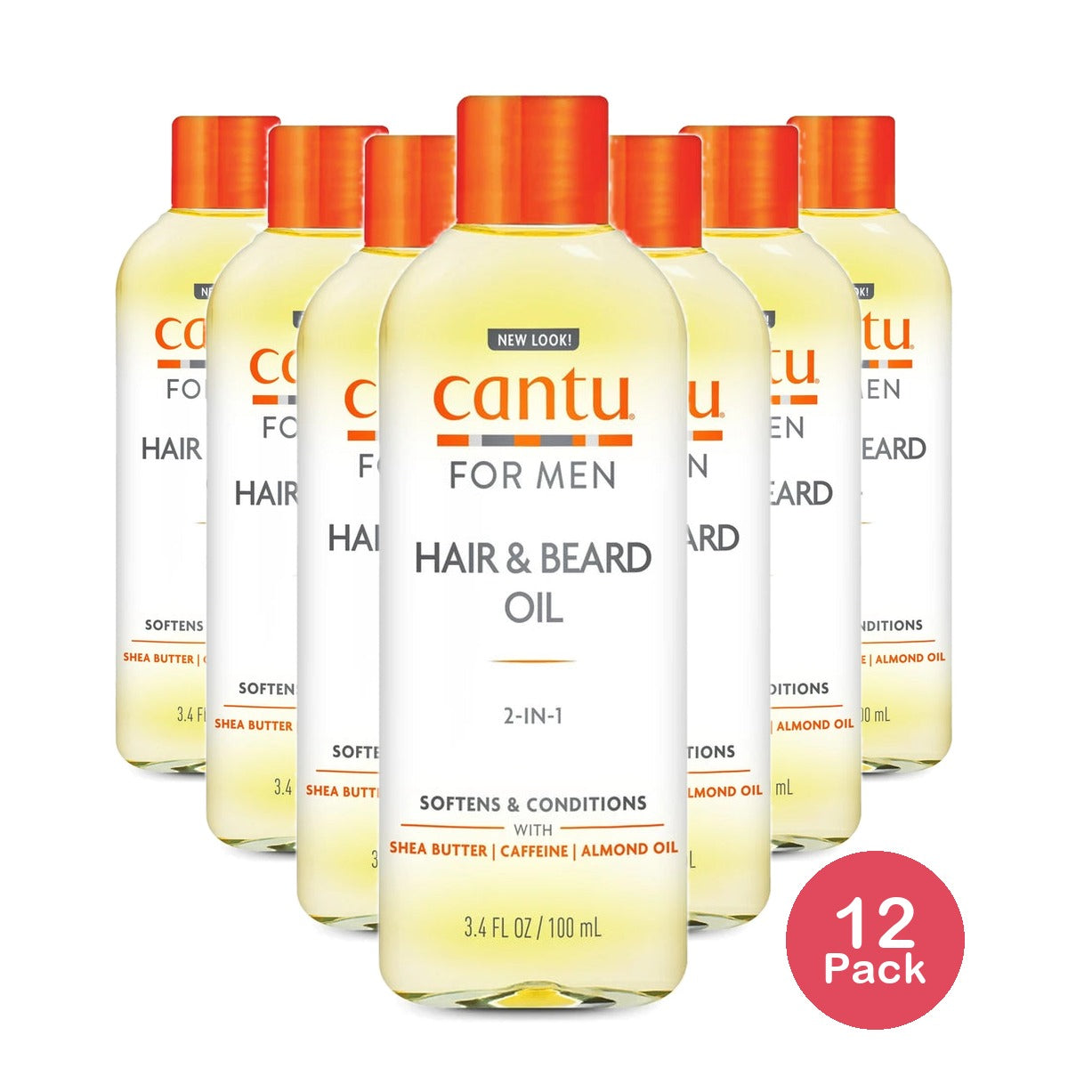 Cantu For Men Hair & Beard Oil (Pack of 12) 3.4 Fl. Oz