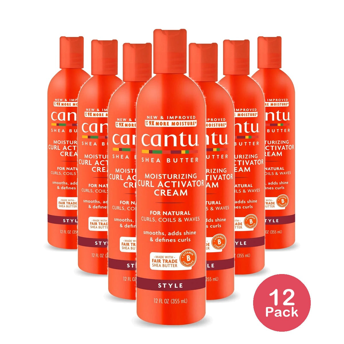 Cantu Natural Hair Moisturizing Curl Activator Cream - 12 fl oz (Pack of 12)