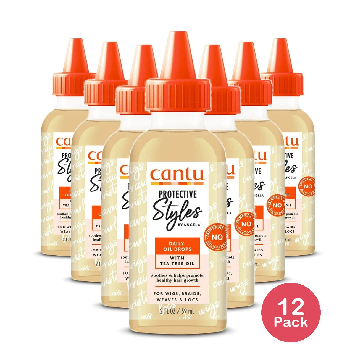 Cantu Protective Styles by Angela Hair Oil with Tea Tree Oil 2 fl oz (Pack of 12)