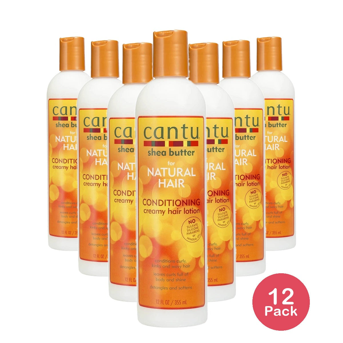 Cantu Shea Butter for Natural Hair Conditioning Creamy Hair Lotion (Pack of 12) 12 Oz