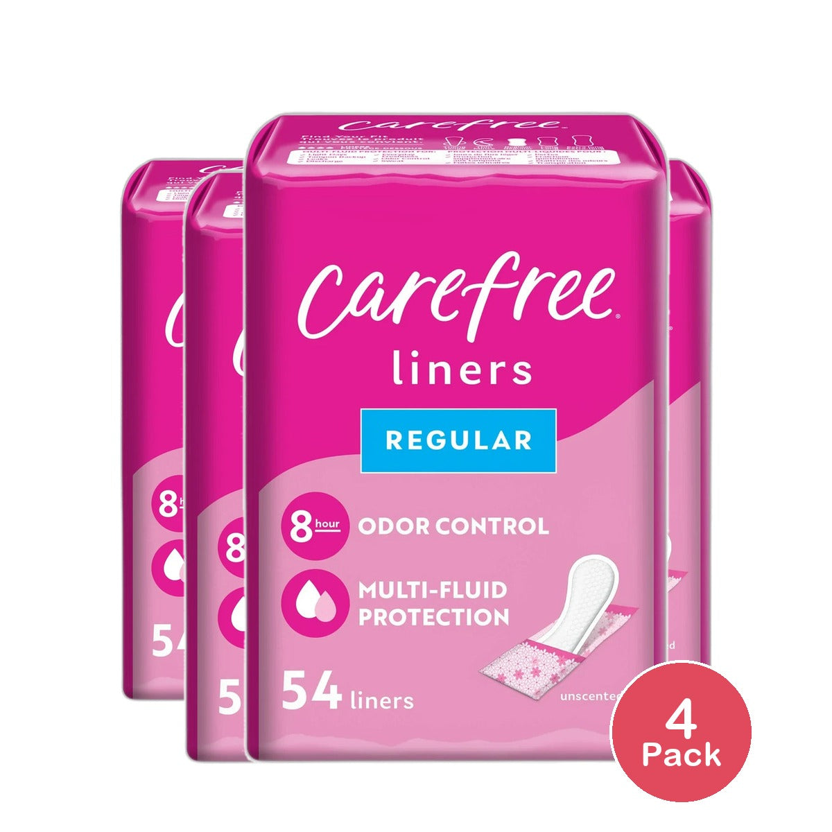 Carefree Acti-Fresh Body Shape Regular To Go Unscented Pantiliners 1.41Oz (Pack Of 4)