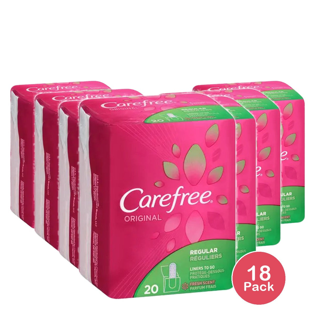 Carefree Original Regular Panty Liners Scented 1.06oz (Pack of 18)
