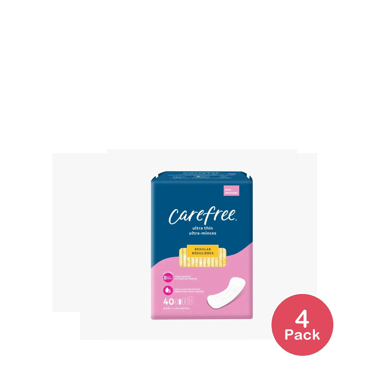 Carefree, Ultra Thin, Regular, 40 Pads (Pack of 4)
