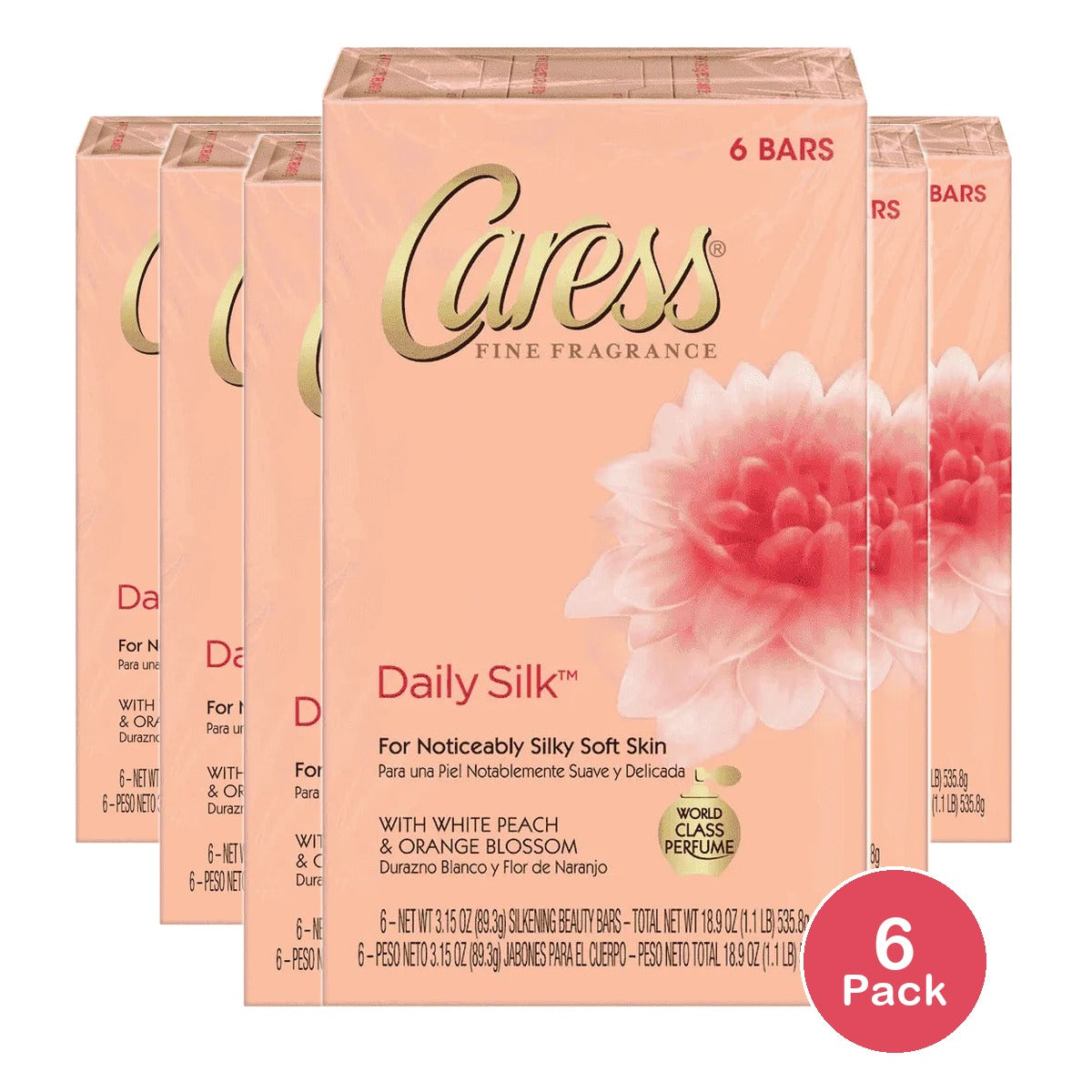 Caress Beauty Bar Soap Daily Silk 6 Bars 18.90Oz (Pack of 6)