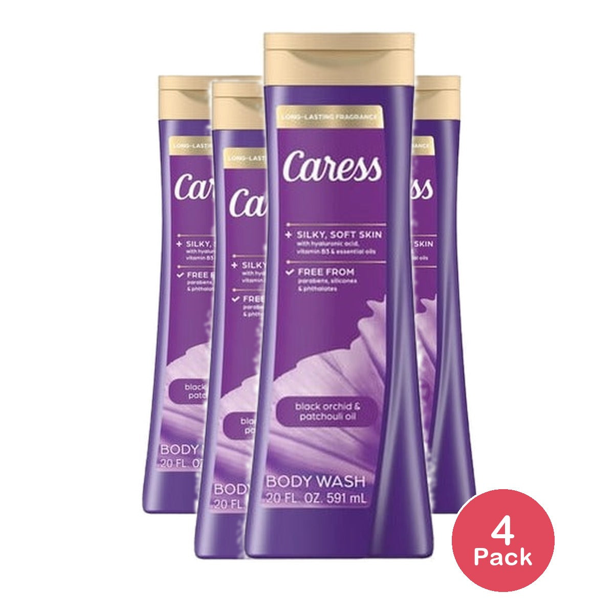 Caress Body Wash Black Orchid & Patchouli 20 Oz (Pack of 4)