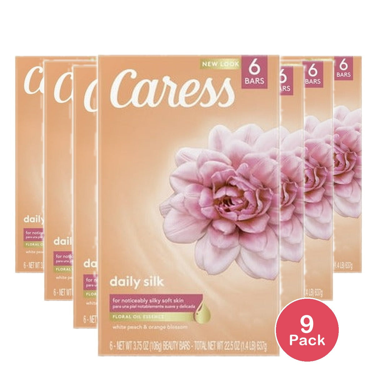 Caress Daily Silk Moisturizing Soap 3.75 Oz (Pack of 9)