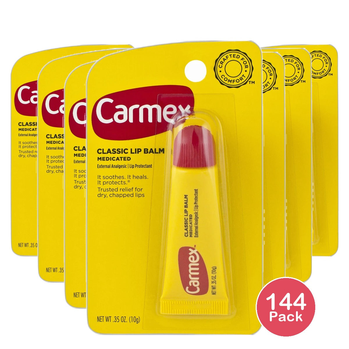 Carmex Moisturizing Lip Balm for Dry Chapped Lips 0.35Oz (Pack of 144)