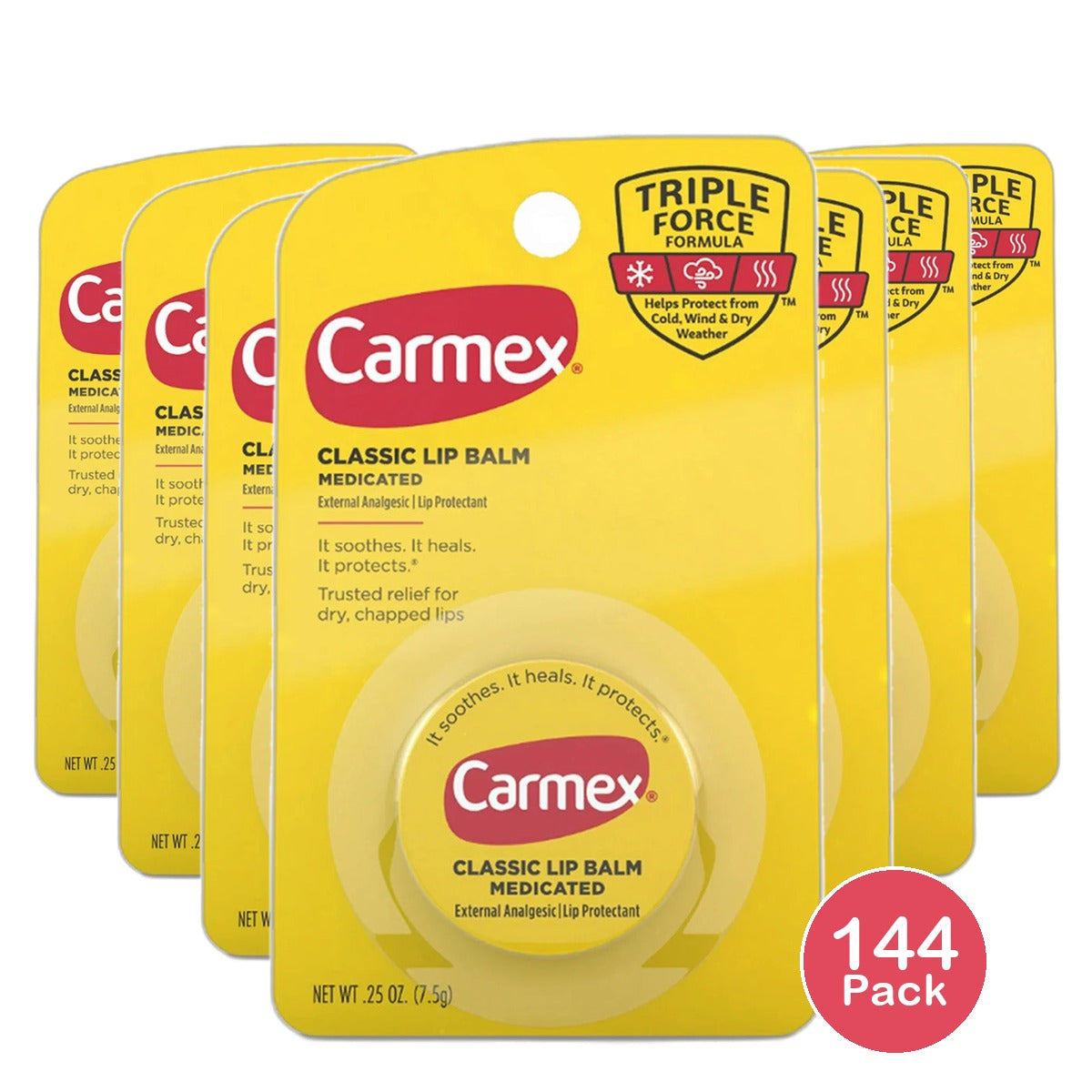 Carmex Original Classic Lip Balm Medicated 0.25Oz (Pack of 144)