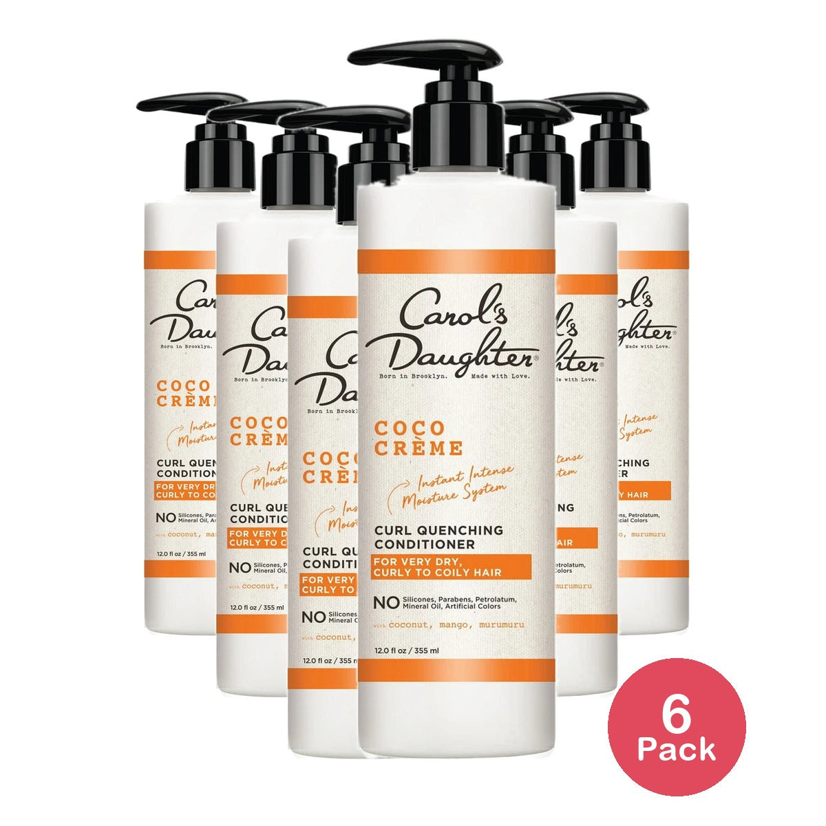 Carol's Daughter Cocoa Creme Moisturizing Deep Conditioner for All Hair Types, Coconut Oil, 12 fl oz (Pack of 6)