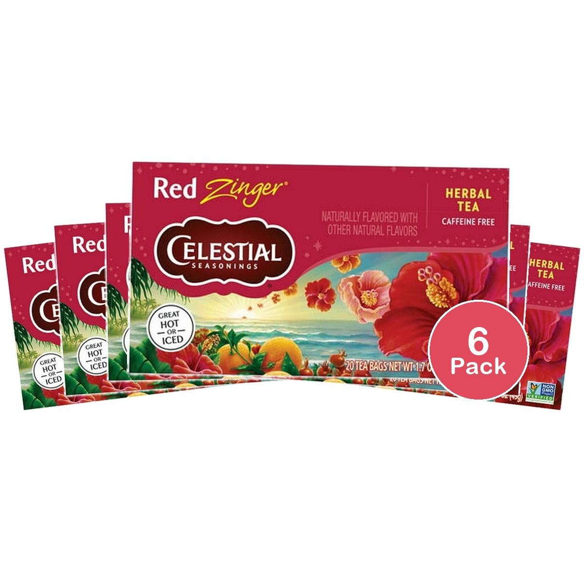 Celestial Seasonings Red Zinger Herbal Tea 20 Bag (Pack of 6)