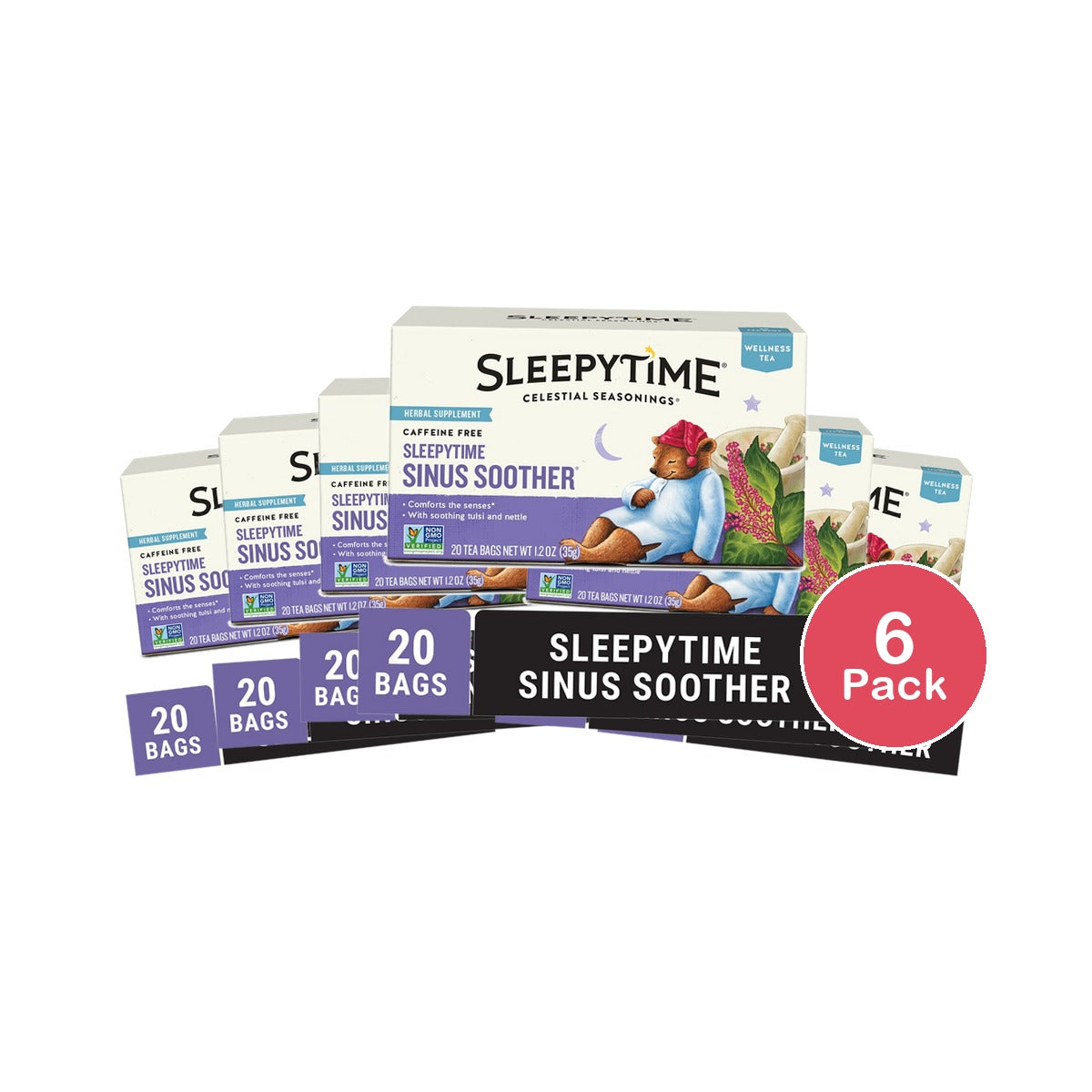 Celestial Seasonings Sleepytime Sinus Soother Tea 20 Count (Pack of 6)