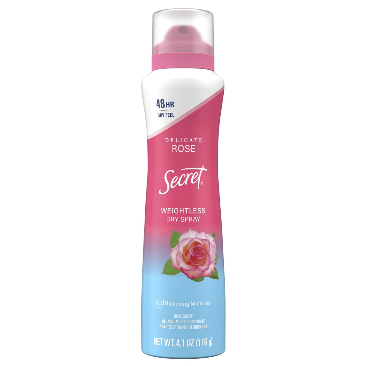 Secret Dry Spray Female Antiperspirant Deodorant Wild Rose and Argan Oil 4.1 OZ (Pack of 12)