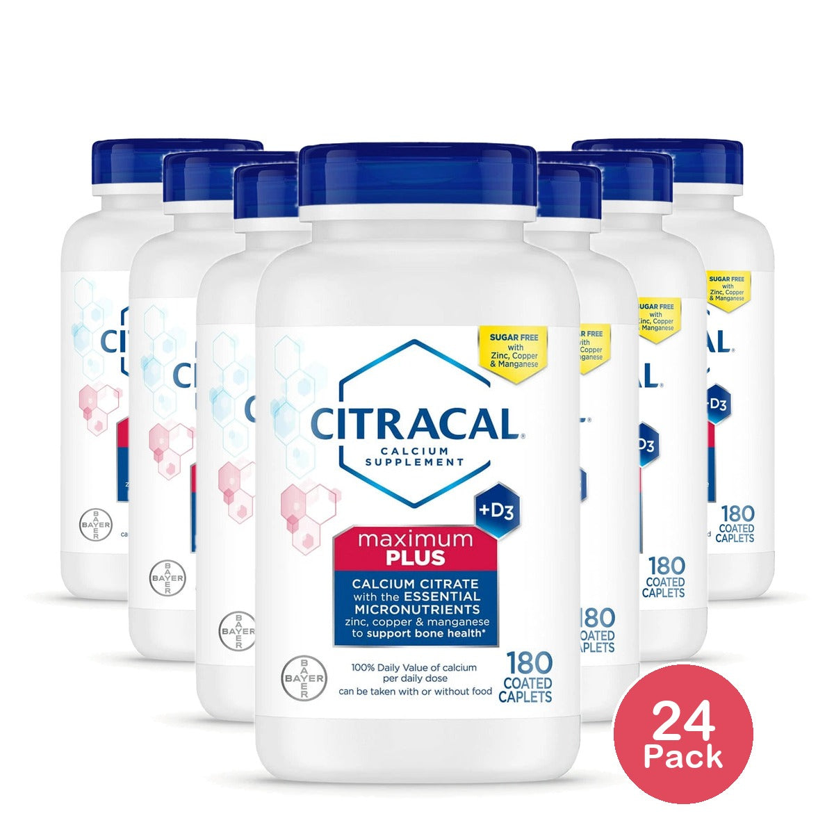 Citracal Maximum Plus Calcium Citrate With Vitamin D3 Caplets 180ct (Pack of 24)