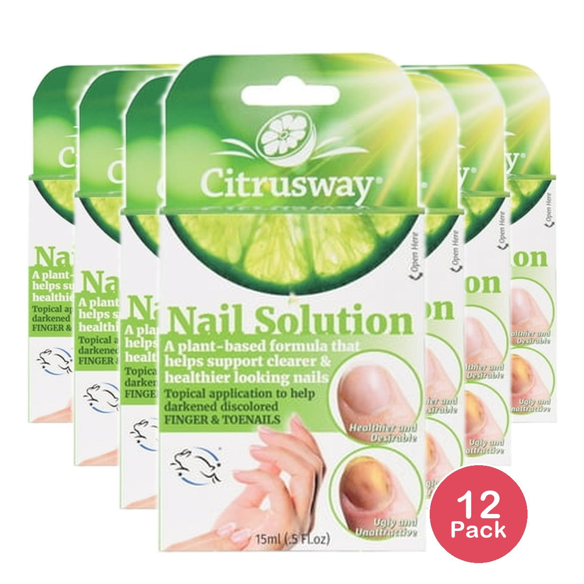Citrusway Plant-Based Nail Treatment Solution 0.5 Fl. Oz (Pack of 12)