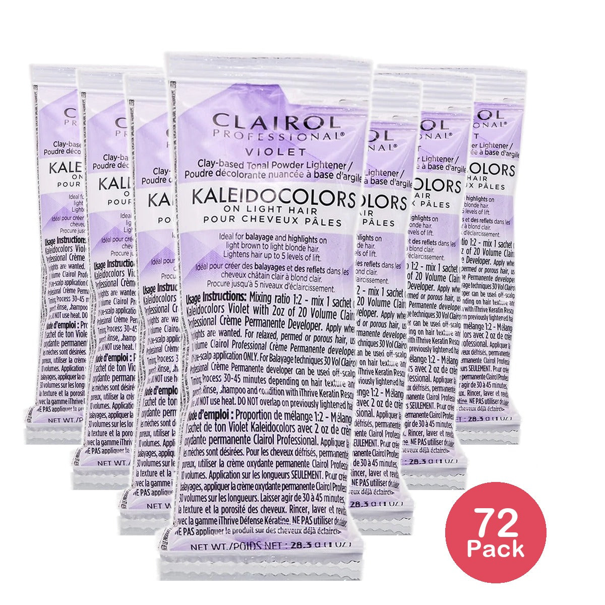 Clairol Professional Kaleidocolors Tonal Powder Lightener (1 oz / Violet) (Pack of 72)