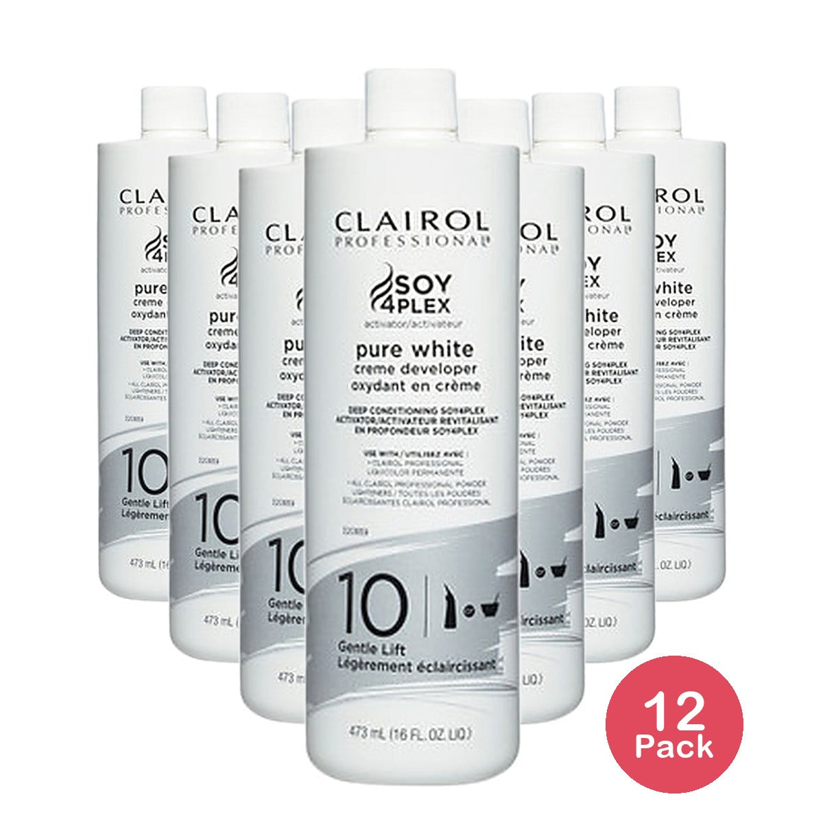 Clairol Professional Pure White 10 Volume Creme Developer 16 Oz (Pack of 12)