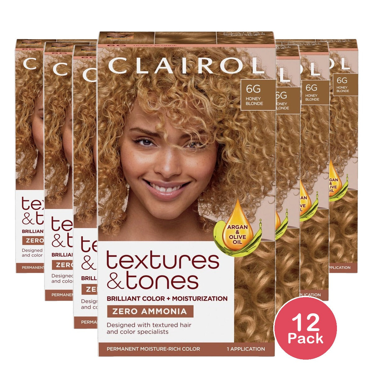 Clairol Textures & Tones Permanent Hair Color 6G Honey Blonde (Pack of 12)