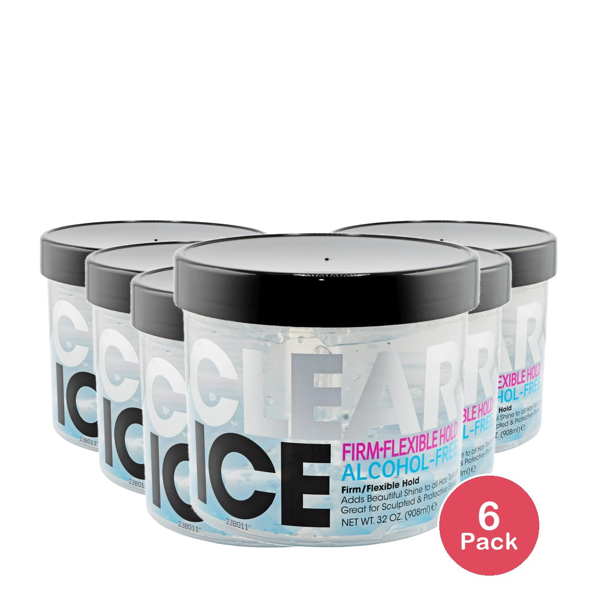 Clear Ice® Ultra Hold Protein Unisex Styling Gel for Resistant Hair Textures 32 32oz (Pack of 6)
