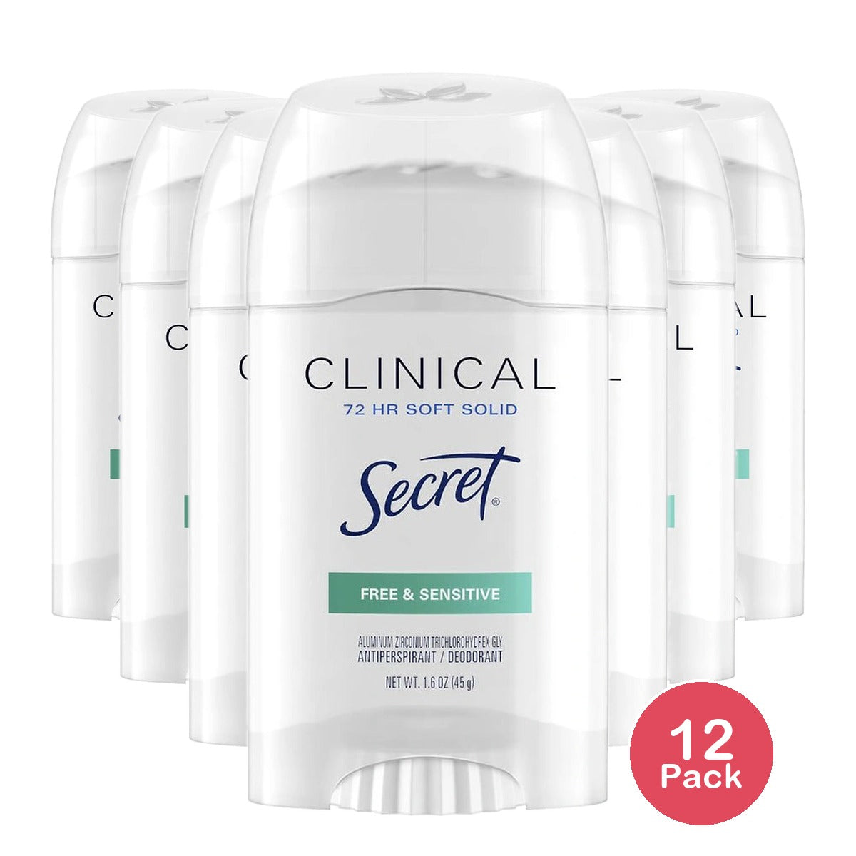 Clinical Strength Smooth Solid Women's Antiperspirant & Deodorant Sensitive Hypo 1.6 OZ(Pack of 12)