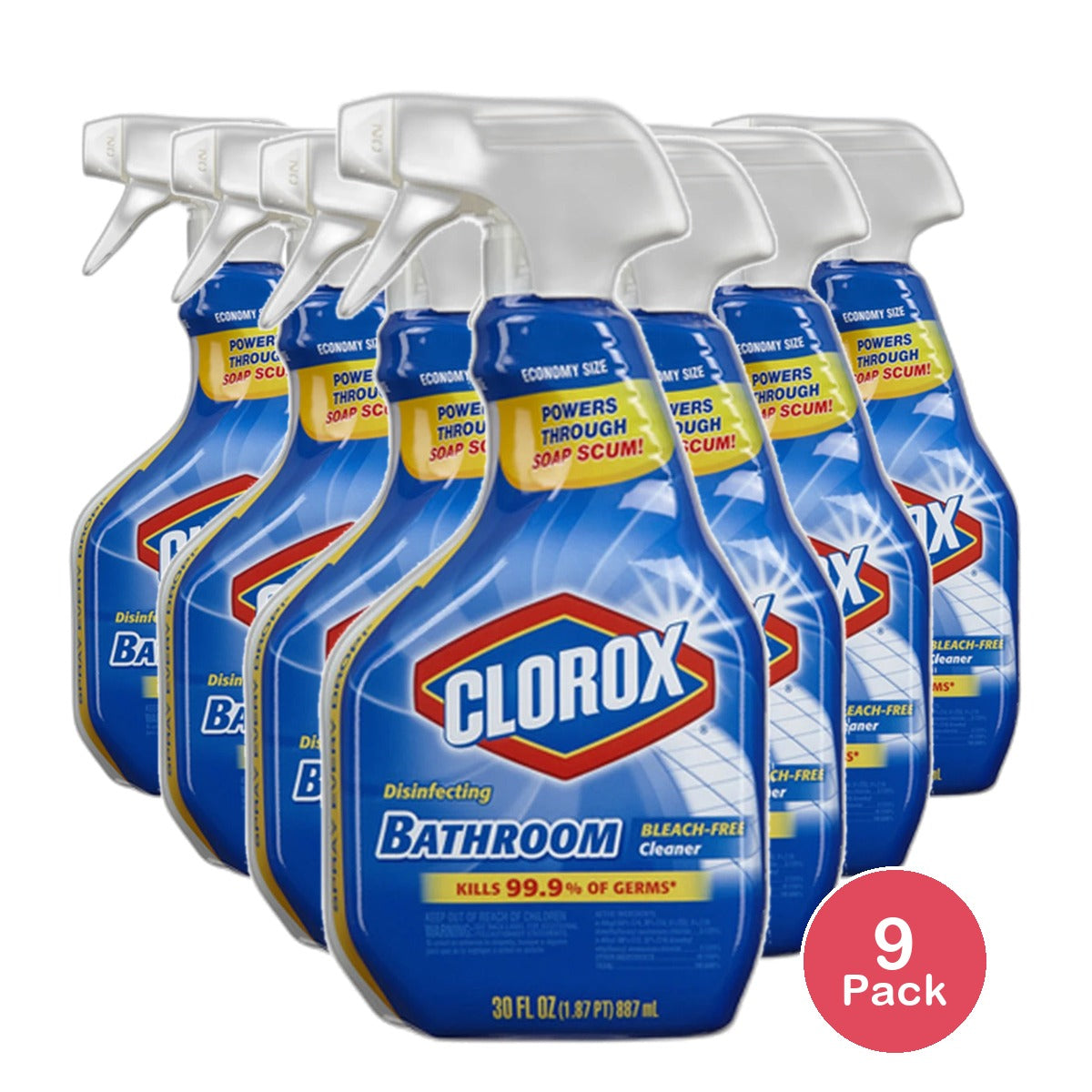 Clorox Disinfecting Bleach Free Bathroom Cleaner 30Oz (Pack of 9)