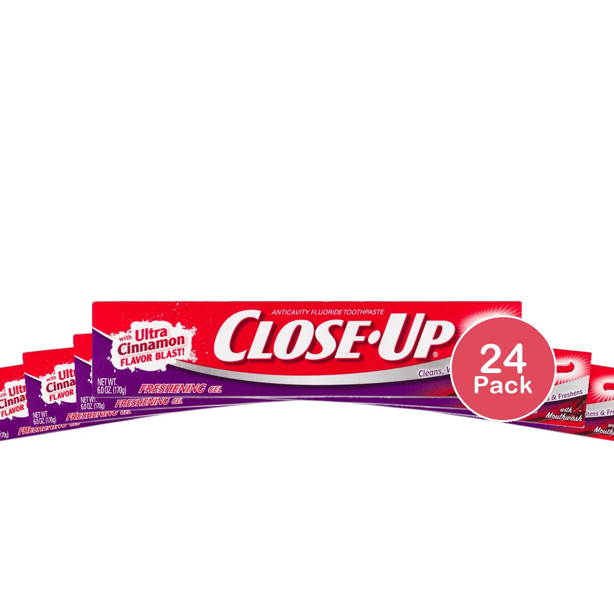 Close Up Cinnamon Red Gel Anticavity Fluoride Toothpaste 6Oz (Pack of 24)