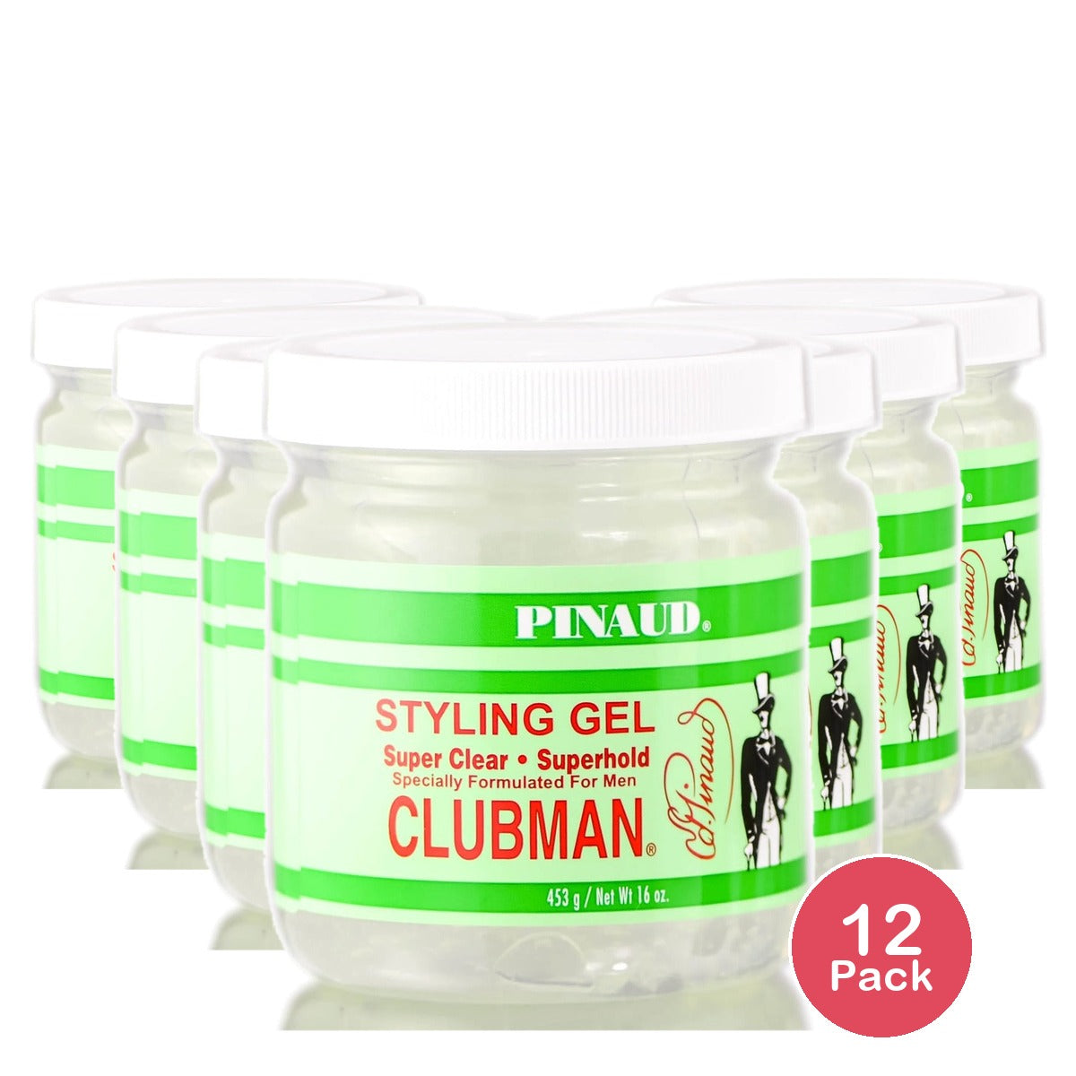 Clubman Pinaud Styling Gel Clear 16 Oz (Pack of 12)