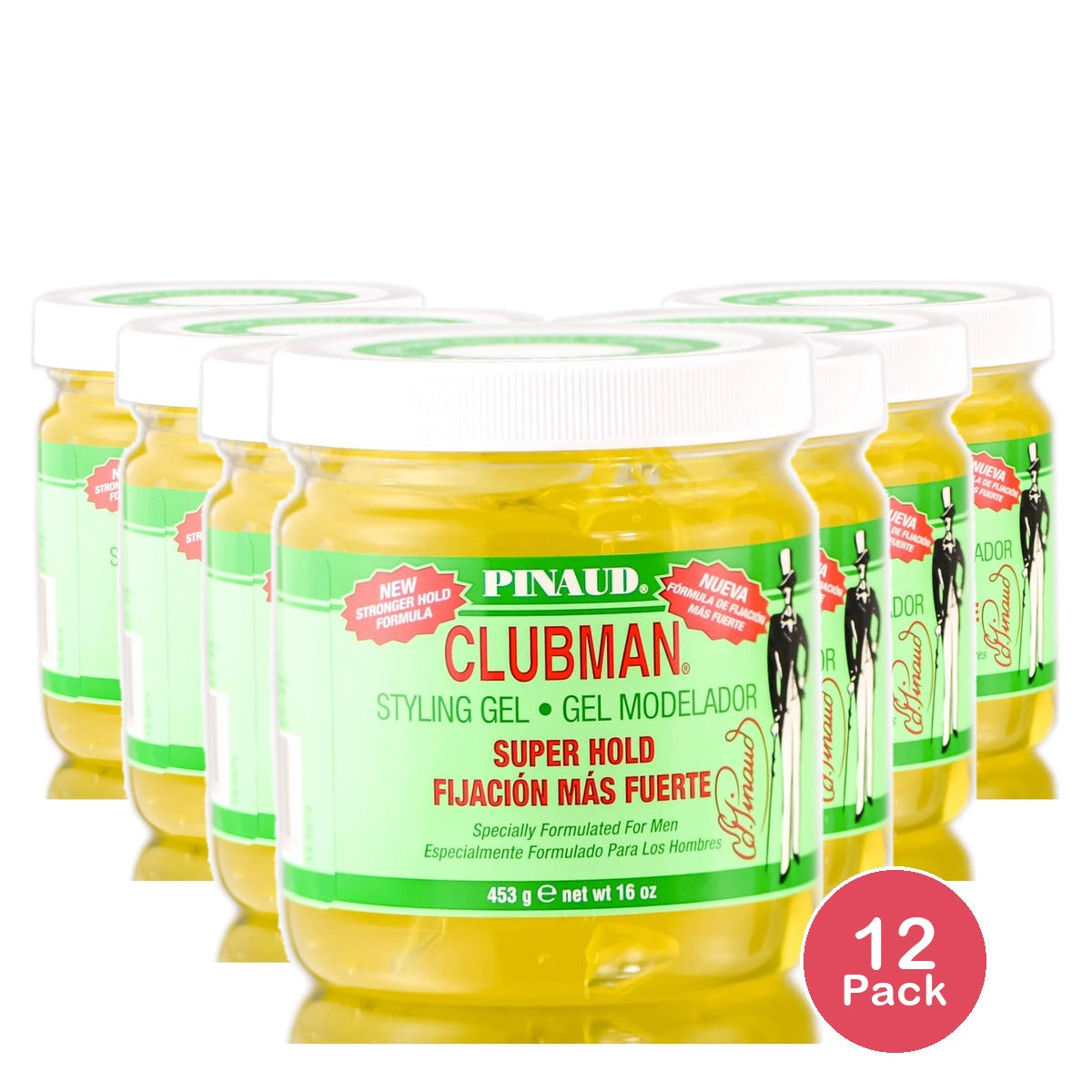 Clubman Pinaud Styling Gel Super Hold 16 Oz (Pack of 12)
