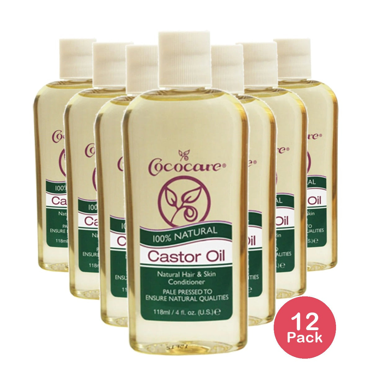 Cococare 100% Castor Oil 4 oz (Pack of 12)