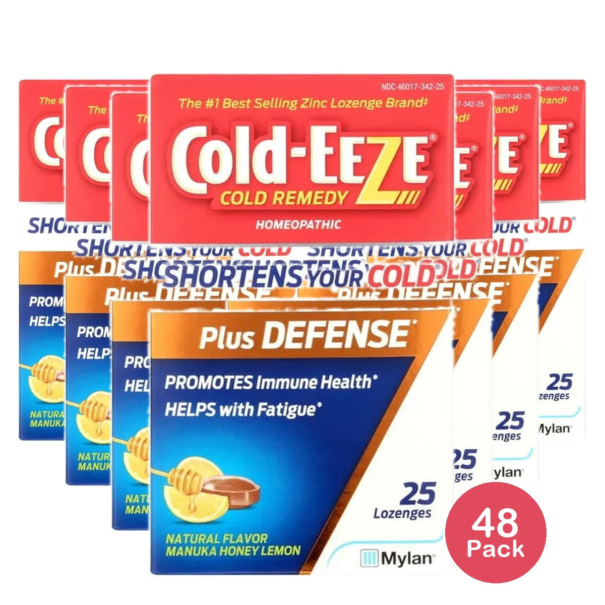 Cold-Eeze Plus Defense Manuka Honey Lemon Lozenges 3.36oz (Pack of 48)