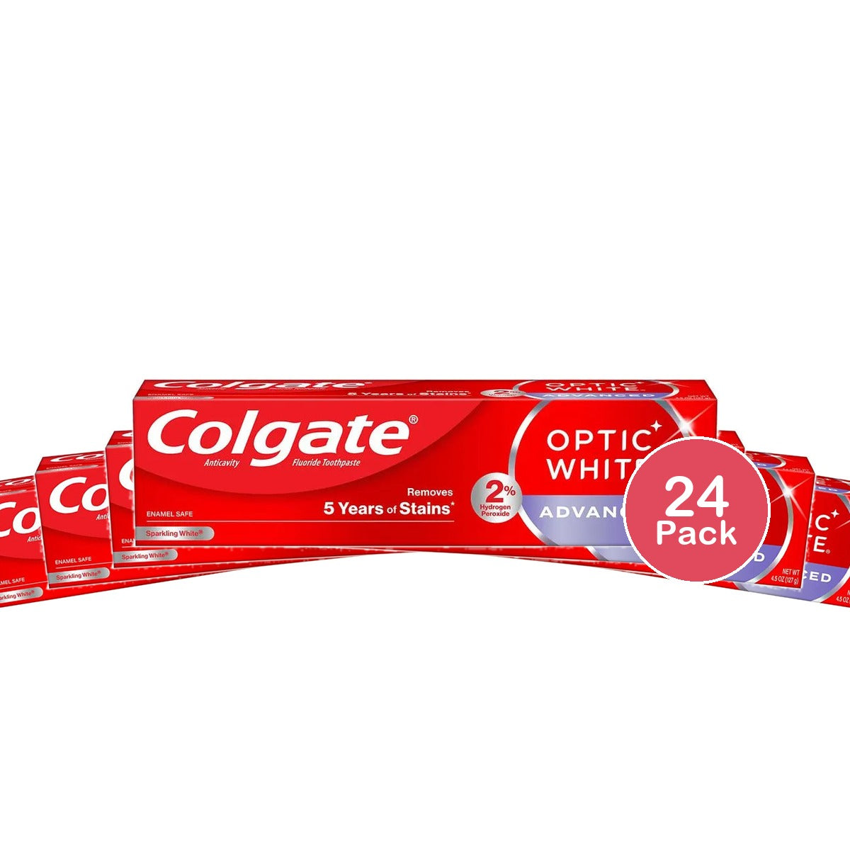 Colgate Optic White Advanced Sparkling Mint Toothpaste 4.5Oz (Pack of 24)