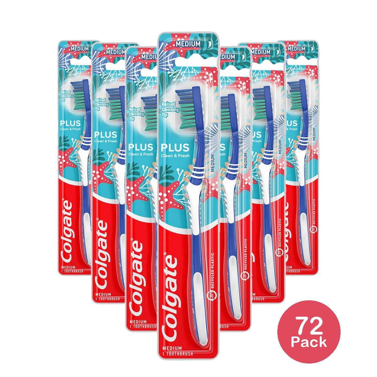 Colgate Plus Adult Toothbrush Medium 0.65oz (Pack of 72)