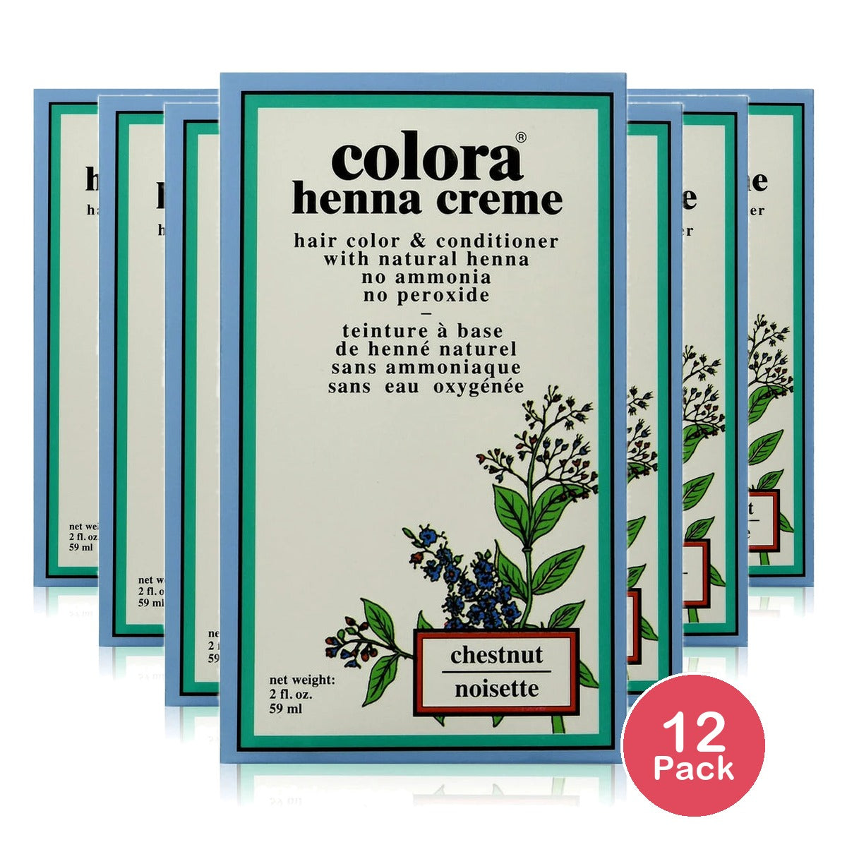 Colora Henna Creme Hair Color Chestnut 2 oz (Pack of 12)