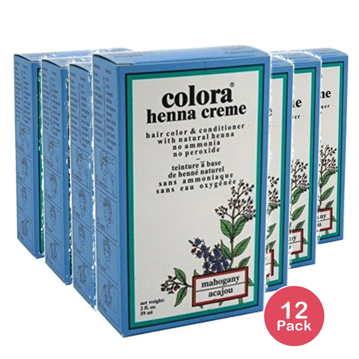Colora Henna Creme Hair Color Mahogany 2 oz (Pack of 12)
