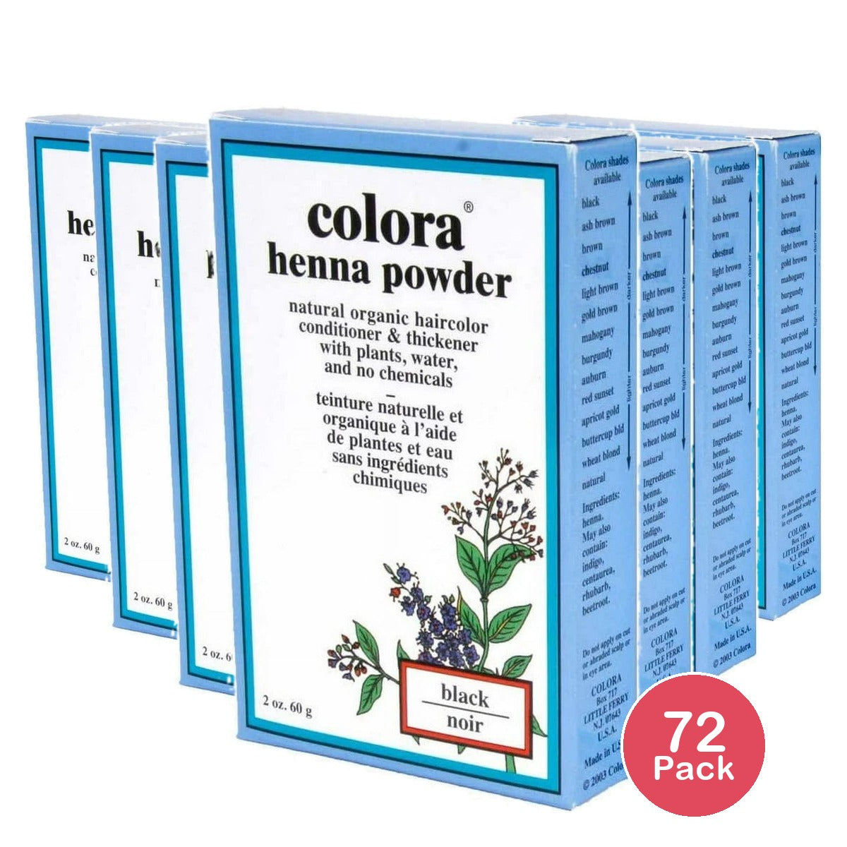 Colora Henna Powder Hair Color Black 2 oz (Pack of 72)