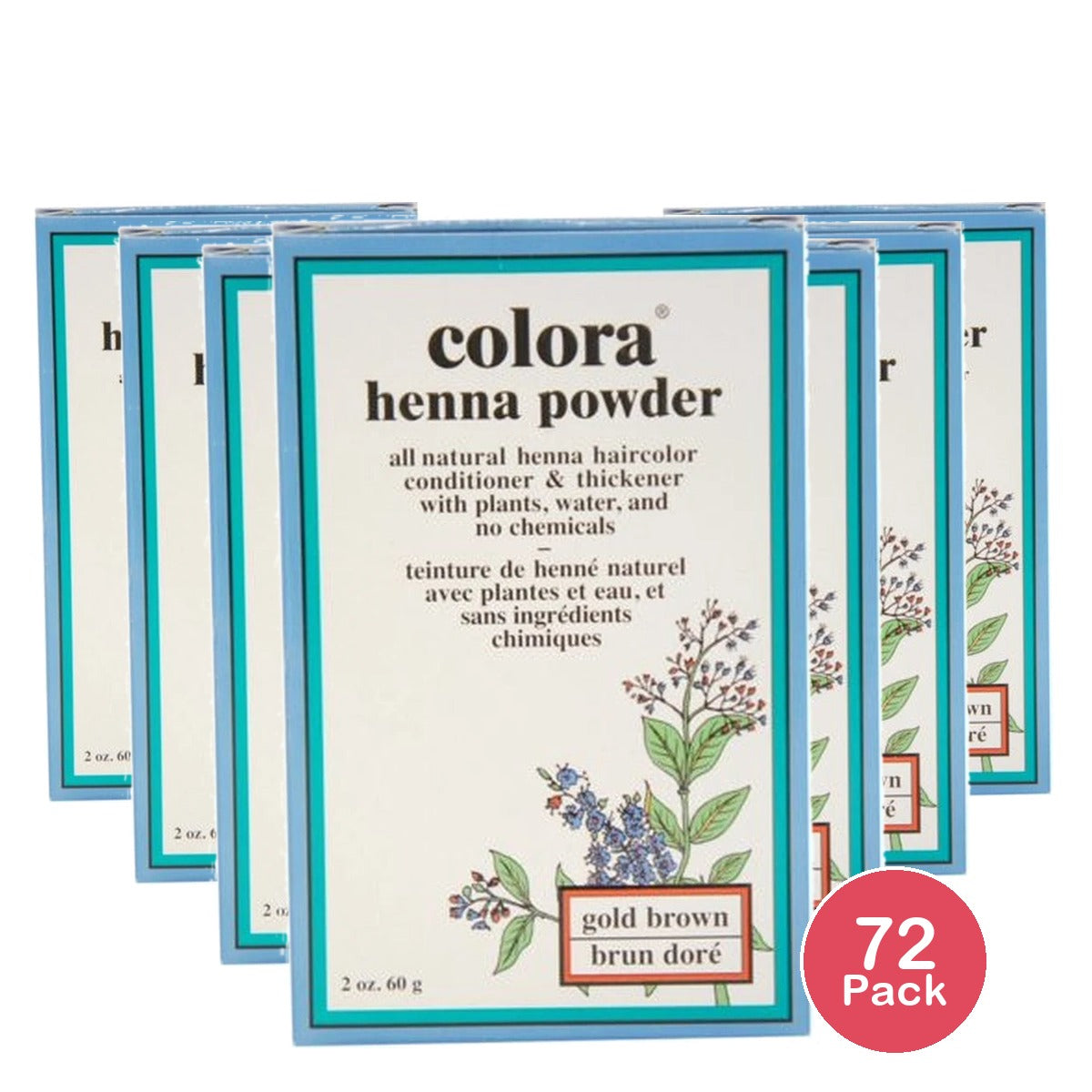 Colora Henna Powder Hair Color Gold Brown 2 oz (Pack of 72)