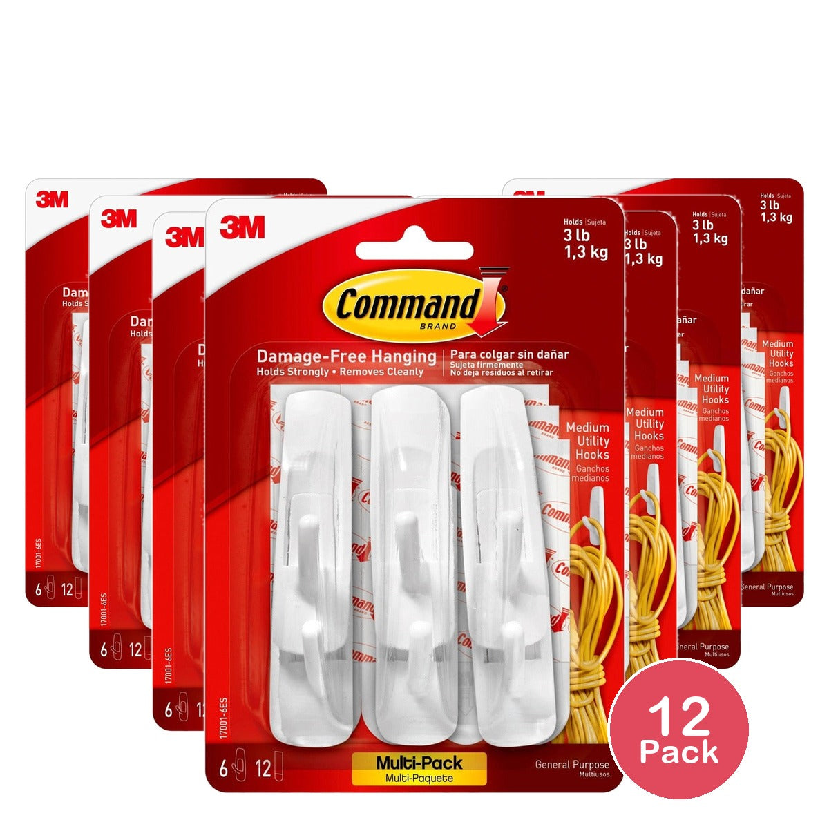 Command Utility Hooks Medium (Pack of 12)